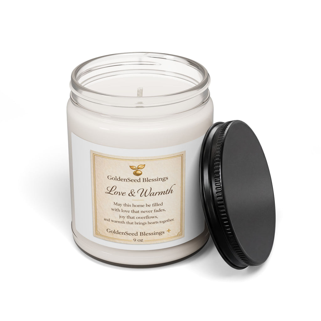Love & Warmth Scented Soy Candle — 9oz Aromatherapy Jar for Home, Relaxation & Gifts