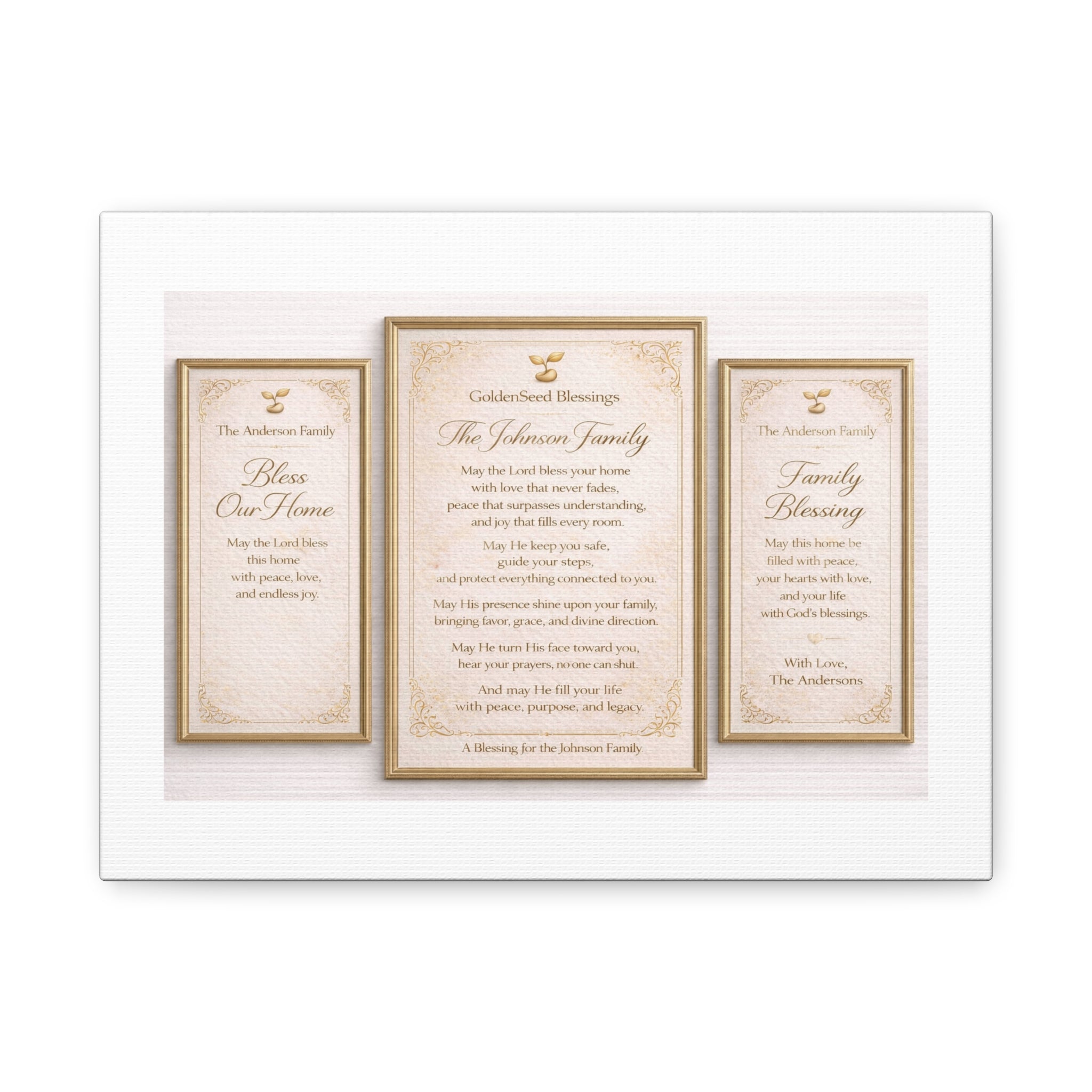 Family Blessings set (personalized Wall Art with Prayer & God' Promises