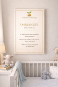 Emmanuel Canvas Wall Art — "God is with us" Inspirational Nursery Decor
