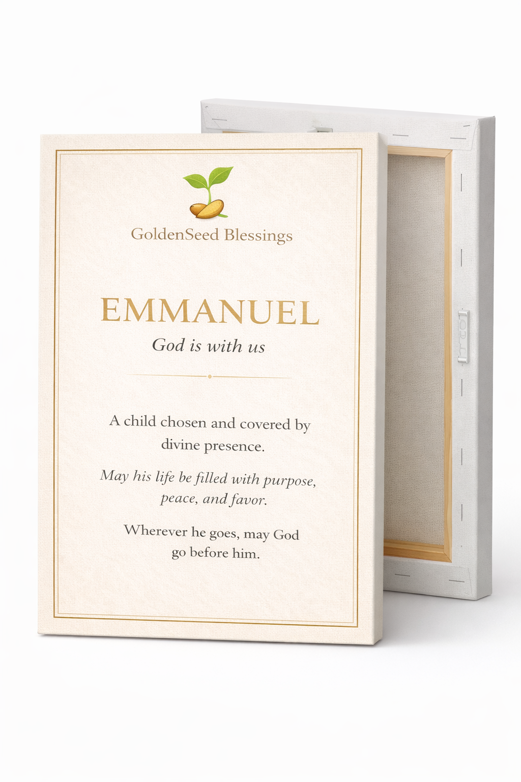 Emmanuel Canvas Wall Art — "God is with us" Inspirational Nursery Decor