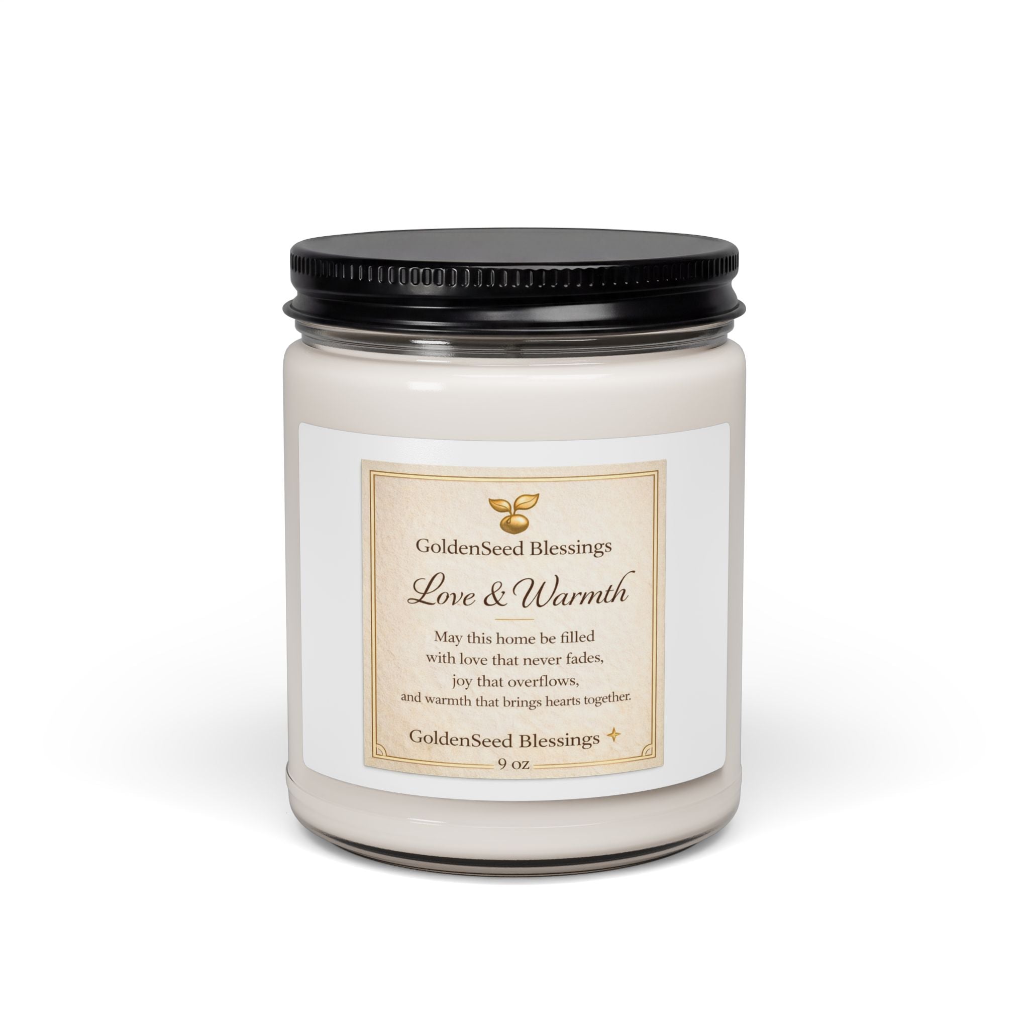 Love & Warmth Scented Soy Candle — 9oz Aromatherapy Jar for Home, Relaxation & Gifts