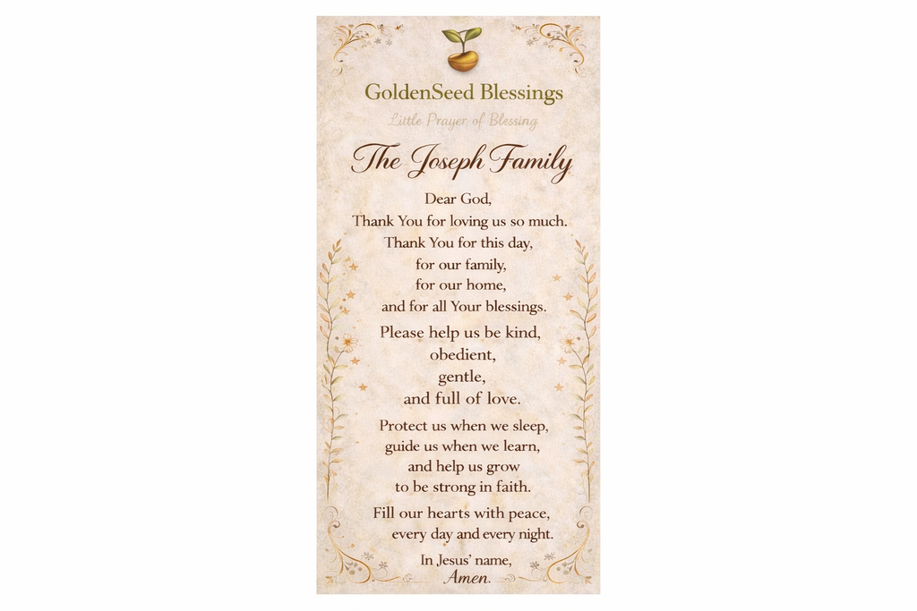 GoldenSeed Blessings set of 3|Bless Our Home, Little Prayer of Blessings & Family Blessing (Copy)