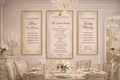 Dining room with framed family blessing signs on the wall