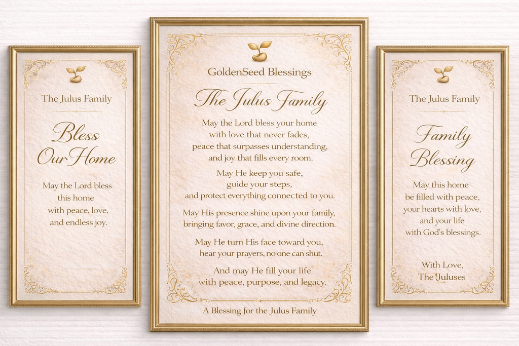 Family Blessing Bundle – 3 Luxury Posters (Personalized)